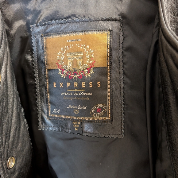 Express Black Leather Jacket - Picture 2 of 12